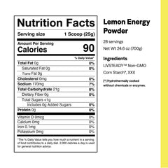 UCAN Energy Lemon scoop highlights easy pre-workout preparation for steady performance.