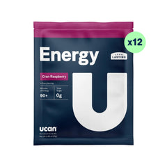 UCAN Cran-Raz powder scoop ready for mixing to steady energy