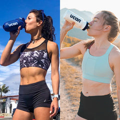 UCAN Energy Powder served in glass with chocolate flavor for training