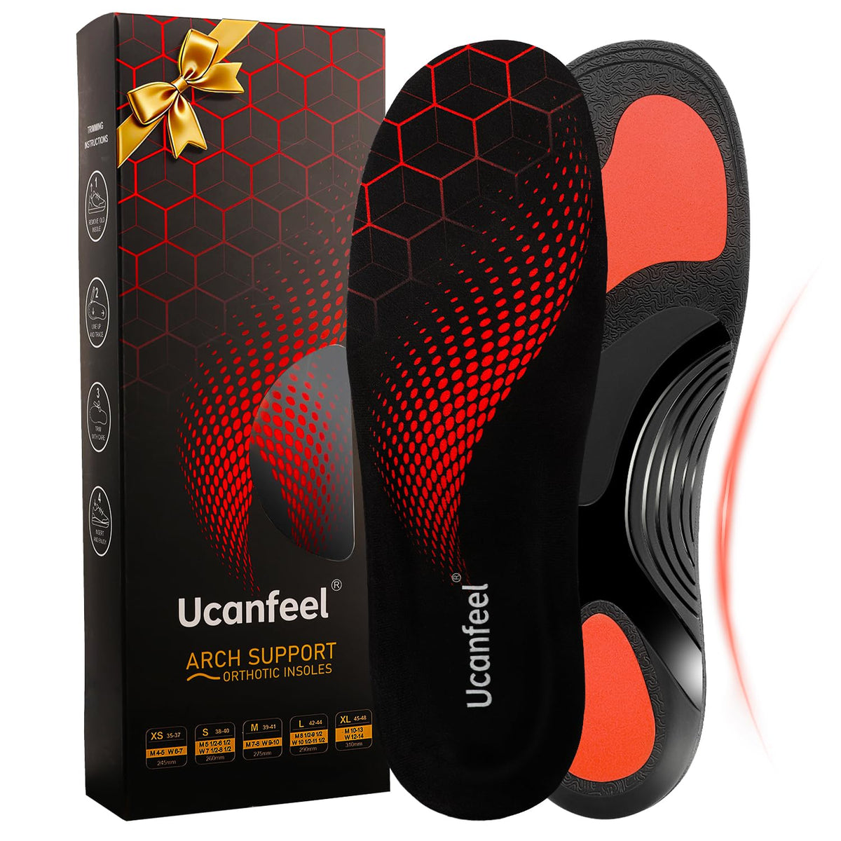 Ucanfeel plantar fasciitis insoles forefoot cushion for running comfort