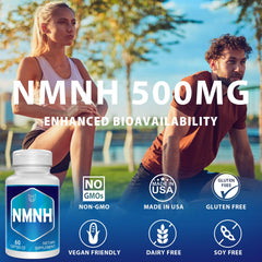 Ucessuyyy NMNH label details with dosage and vegan notes.