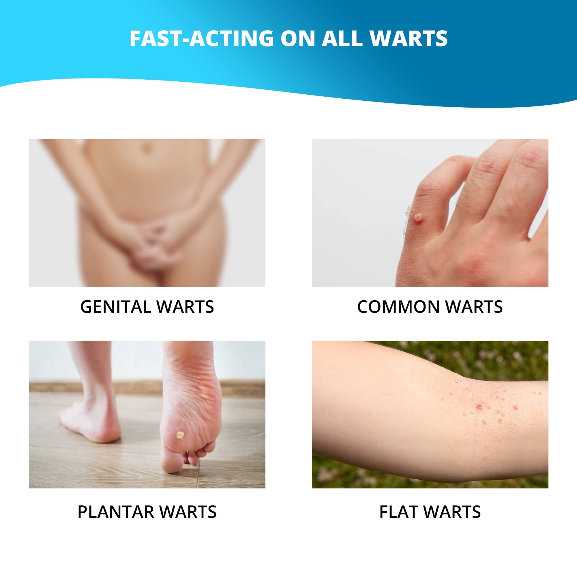 Product shot of Uforic Genital Wart Remover indicating USA-made GMP facility