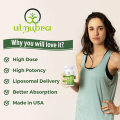 Ulmubra liposomal luteolin absorption technology concept visual.