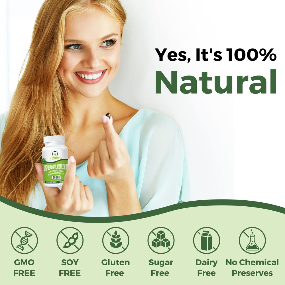 Ulmubra Liposomal Luteolin antioxidant protection against free radicals.