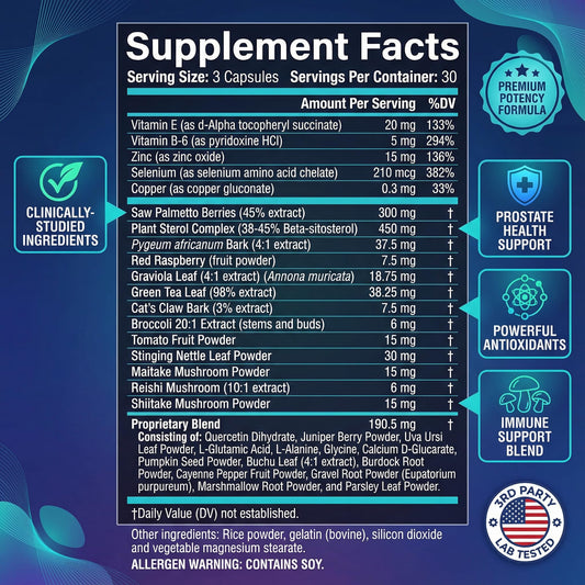 ULTALIFE beta-sitosterol prostate support enhances urinary balance.