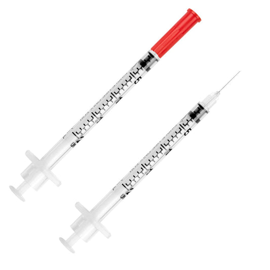 UltiCare VetRx U-40 syringe with silicone-coated needle for smoother injections.