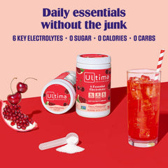 Scoop with Ultima Replenisher powder for precise hydration measurement.