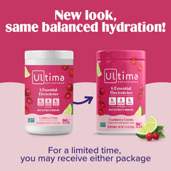 Water with Ultima Replenisher dissolved, ice cubes shimmering.