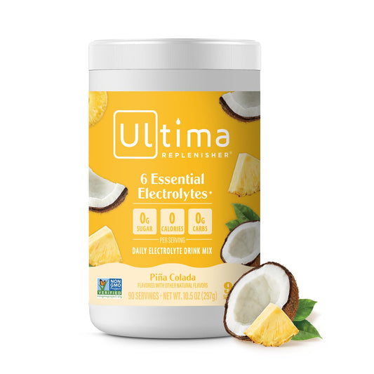 Ultima Replenisher Mocktini Pina Colada canister for sugar-free hydration.