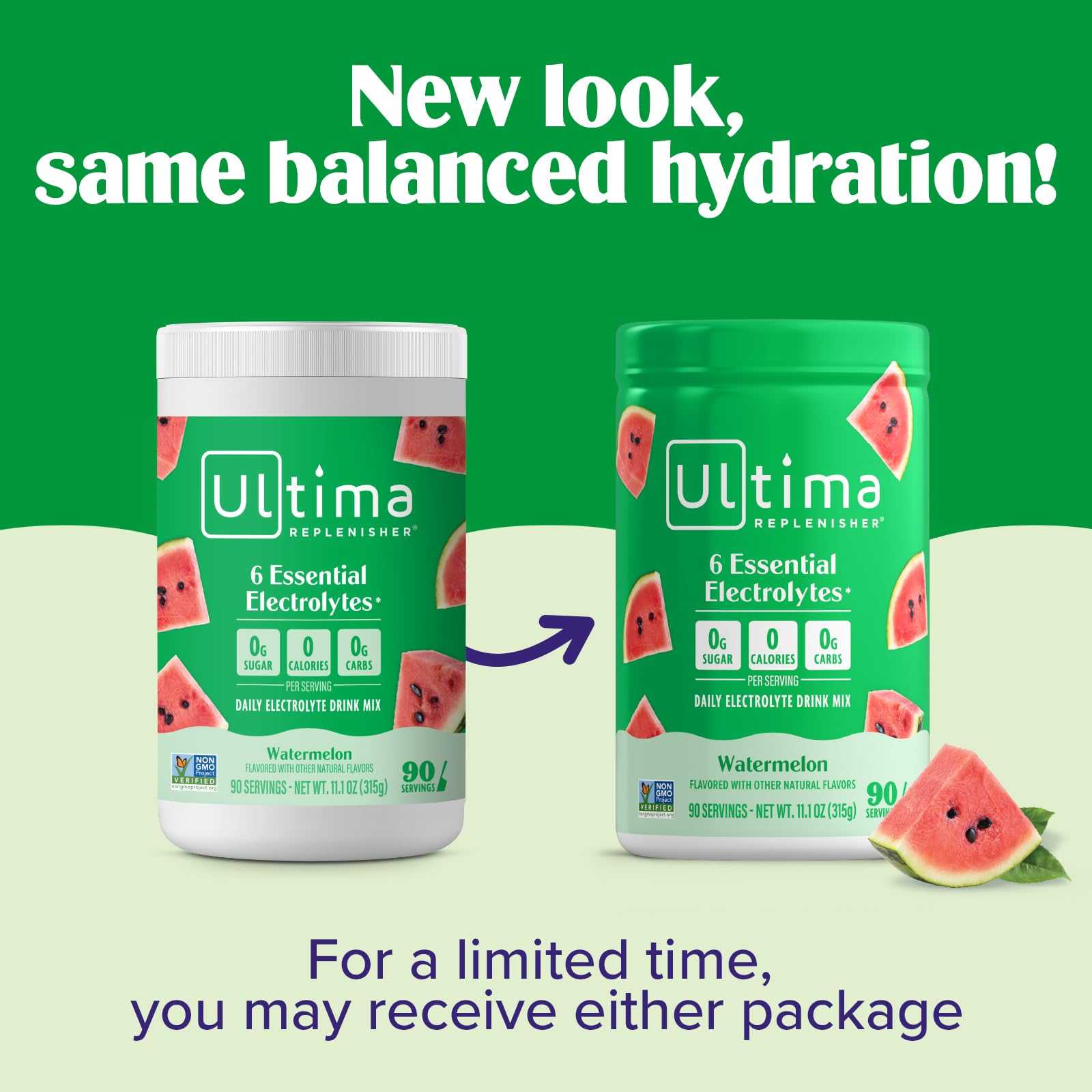 Ultima Replenisher Watermelon bottle pouring into glass demonstrates convenient hydration.