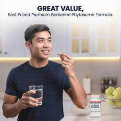 Money-back guarantee badge highlighted on Ultimate Berberine Phytosome packaging.