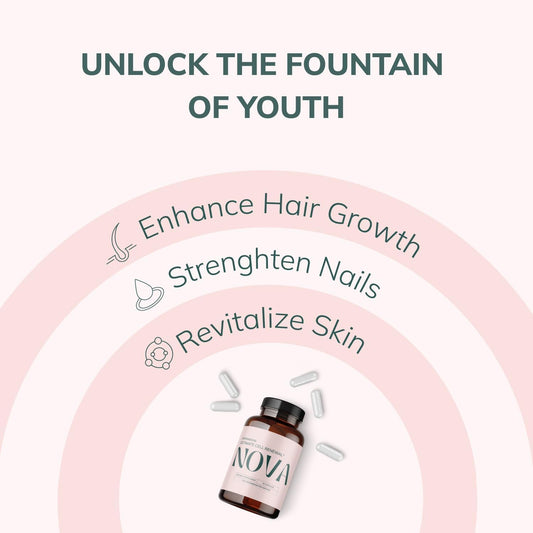 Nova Ultimate Cell Renewal capsules close-up, vegan and pure