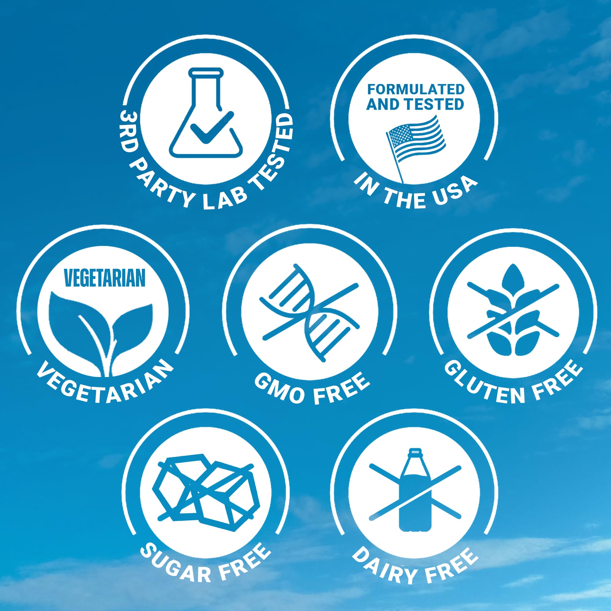 Vegan, non-GMO Ultimate EAA tablets indicate plant-based formula