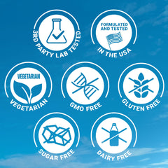 Vegan, non-GMO Ultimate EAA tablets indicate plant-based formula