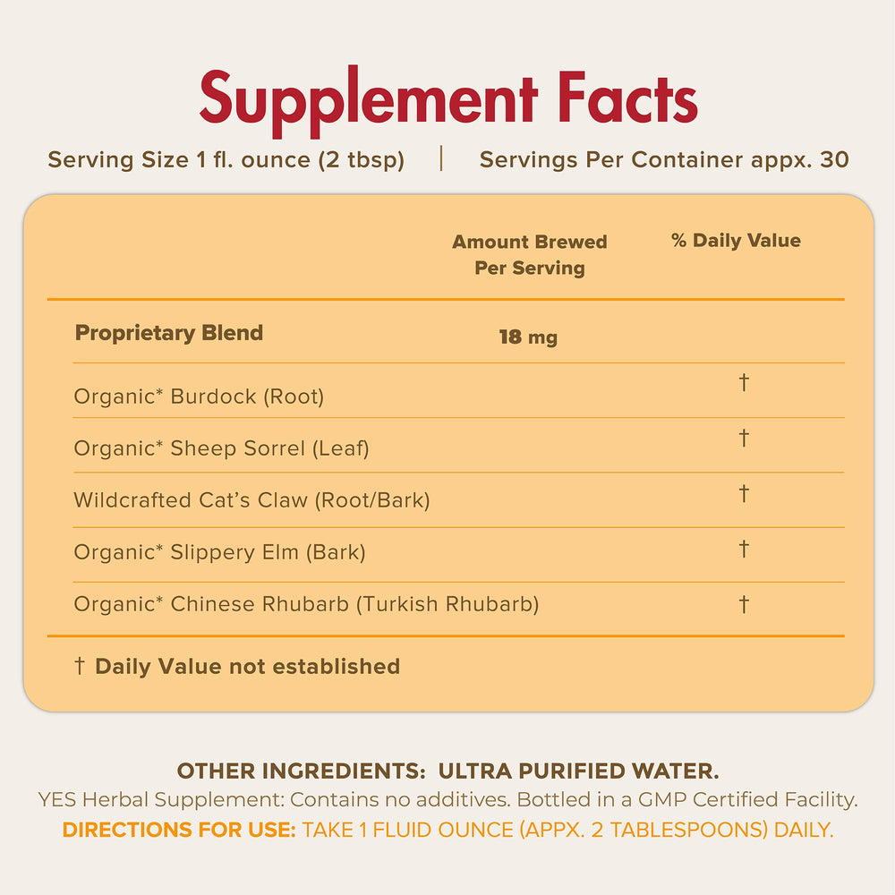ULTIMATE EFAs Yes Herbal Immunity ingredients wildcrafted cat's claw underscores traditional herbal notes