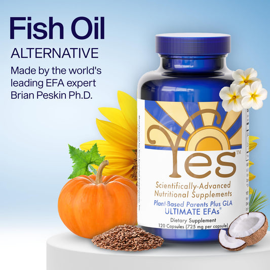 ULTIMATE EFAs YES softgels close-up for burpless, easy digestion