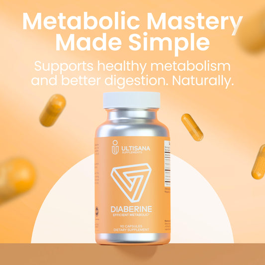 Ultisana Diaberine HCL ingredients panel highlights chromium and magnesium for absorption.