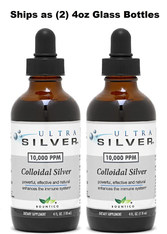 Ultra Silver dropper bottle with true colloidal silver for easy use
