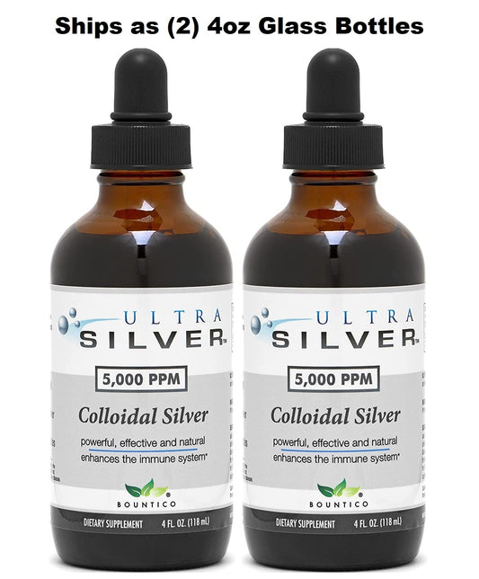 Ultra Silver Colloidal Silver dropper bottle closeup showing precise dropper for controlled use