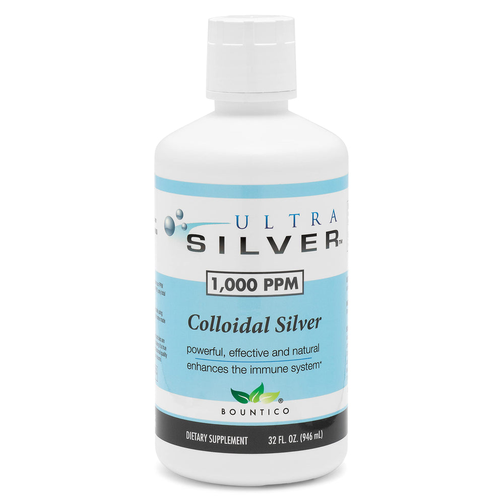 Ultra Silver colloidal silver dropper included for easy dispensing.