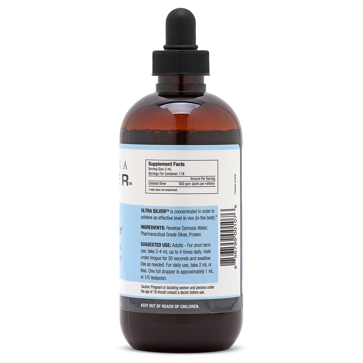 Ultra Silver ppm test results chart confirms independently verified concentration.