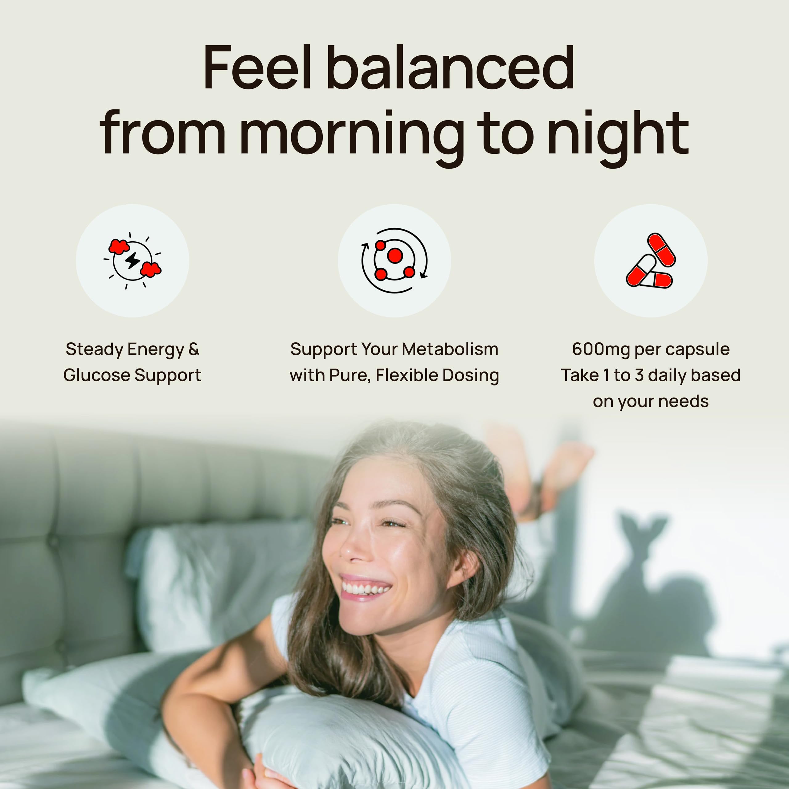 Ultra6 Berberine capsules with flexible 1200–1800 mg daily dosing.