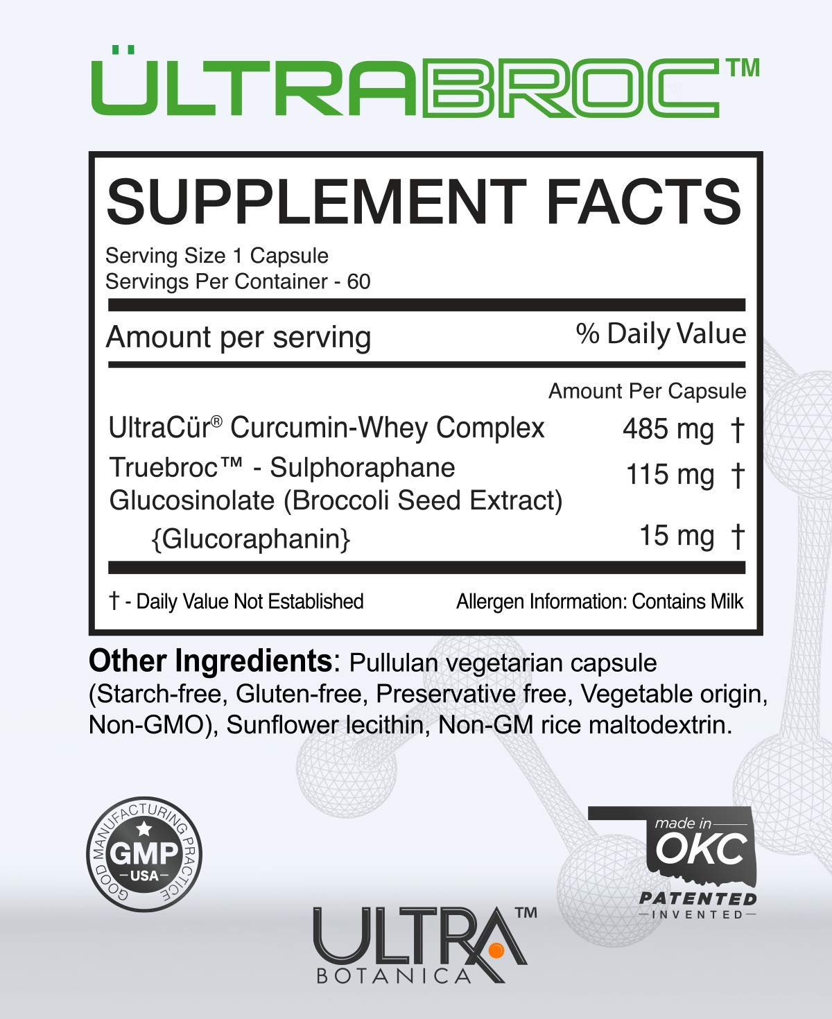 UltraCur Detox capsules close-up to emphasize vegan capsules.