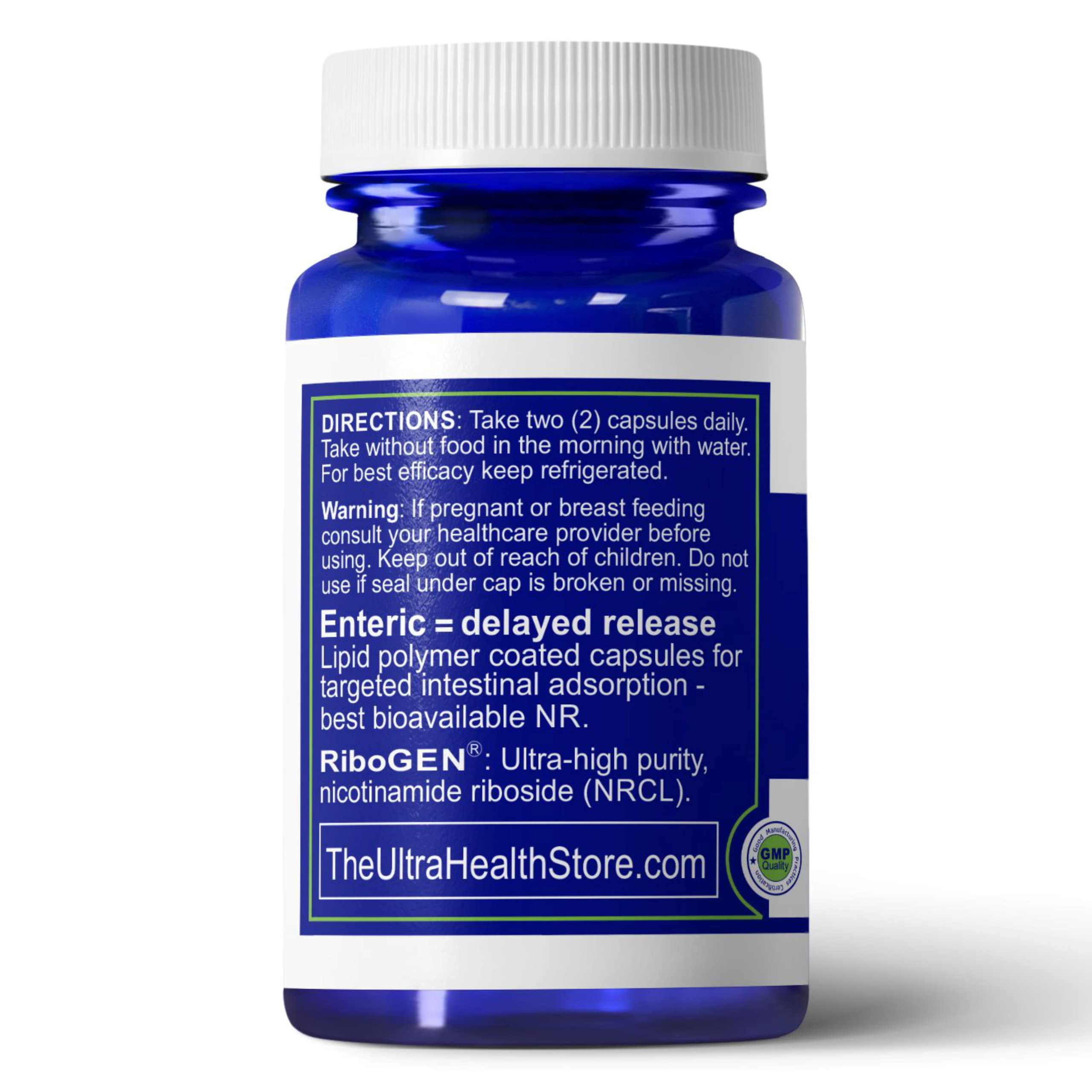 UltraHealth NR 300mg packaging emphasizing high purity and NMN alternative.