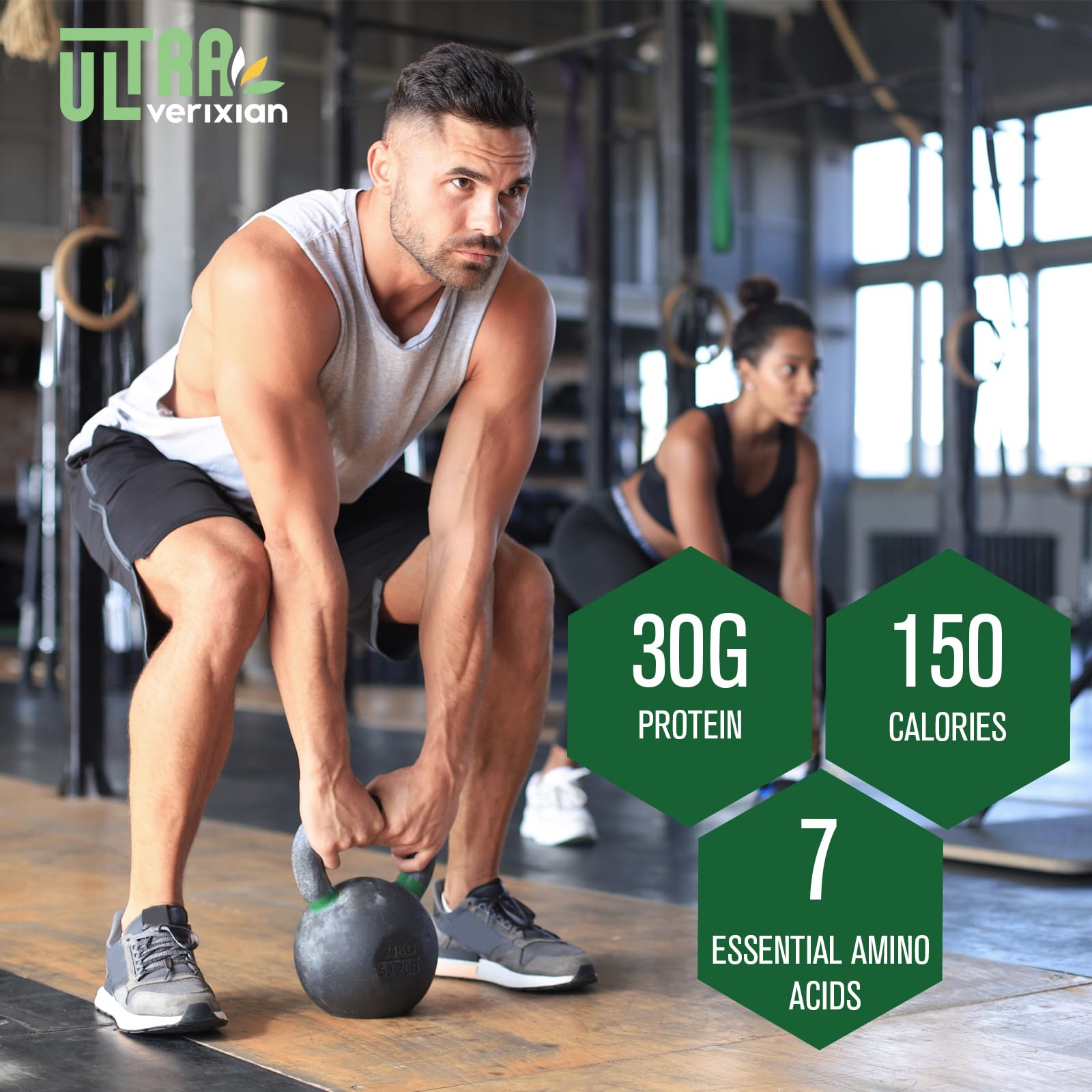 Ultraverixian gluten-free keto-friendly label on container