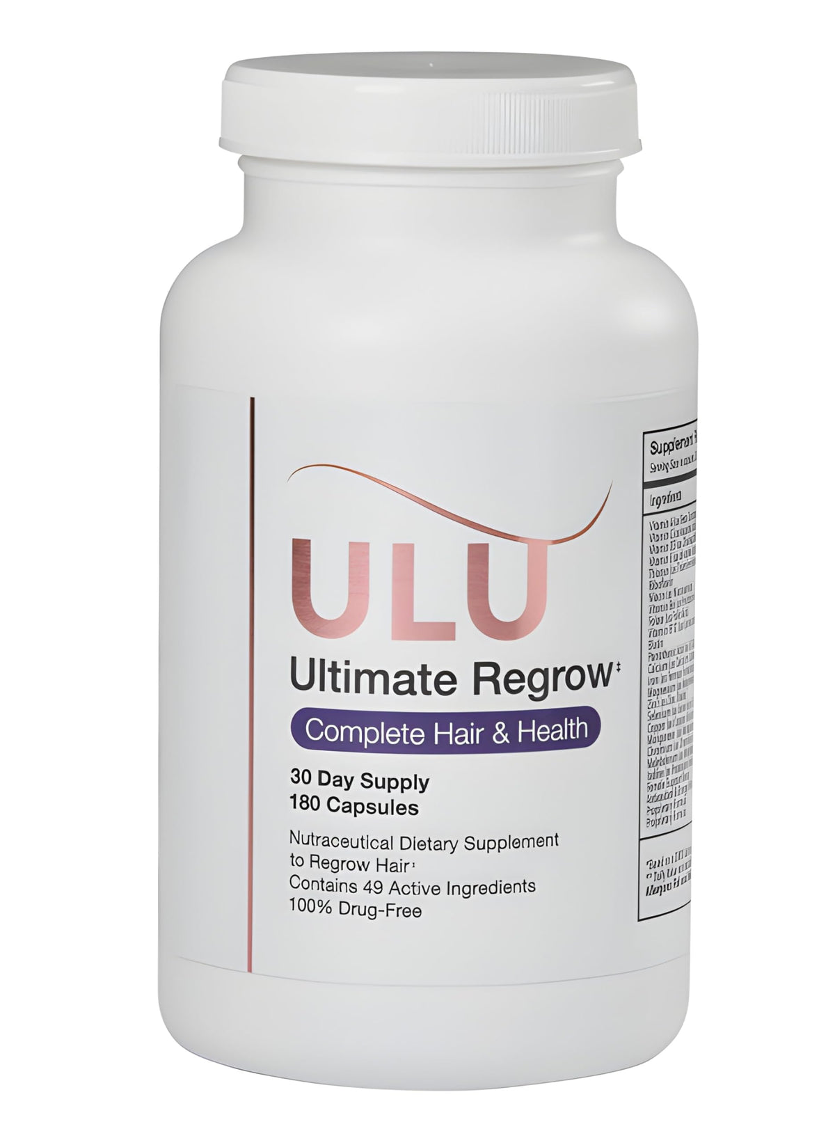 ULULIFE Ultimate Regrow bottle on a clean surface signaling daily hair, skin, and nails support.