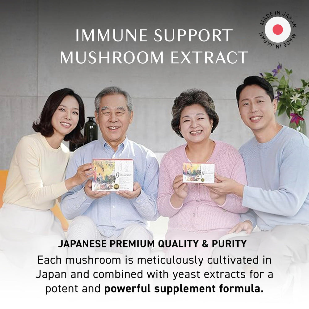 Umeken Beta Glucan mushroom blend highlights nine premium mushrooms