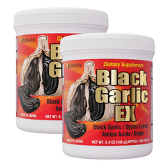 Umeken Black Garlic EX bottle label shows odor-reduced fermentation for daily use.