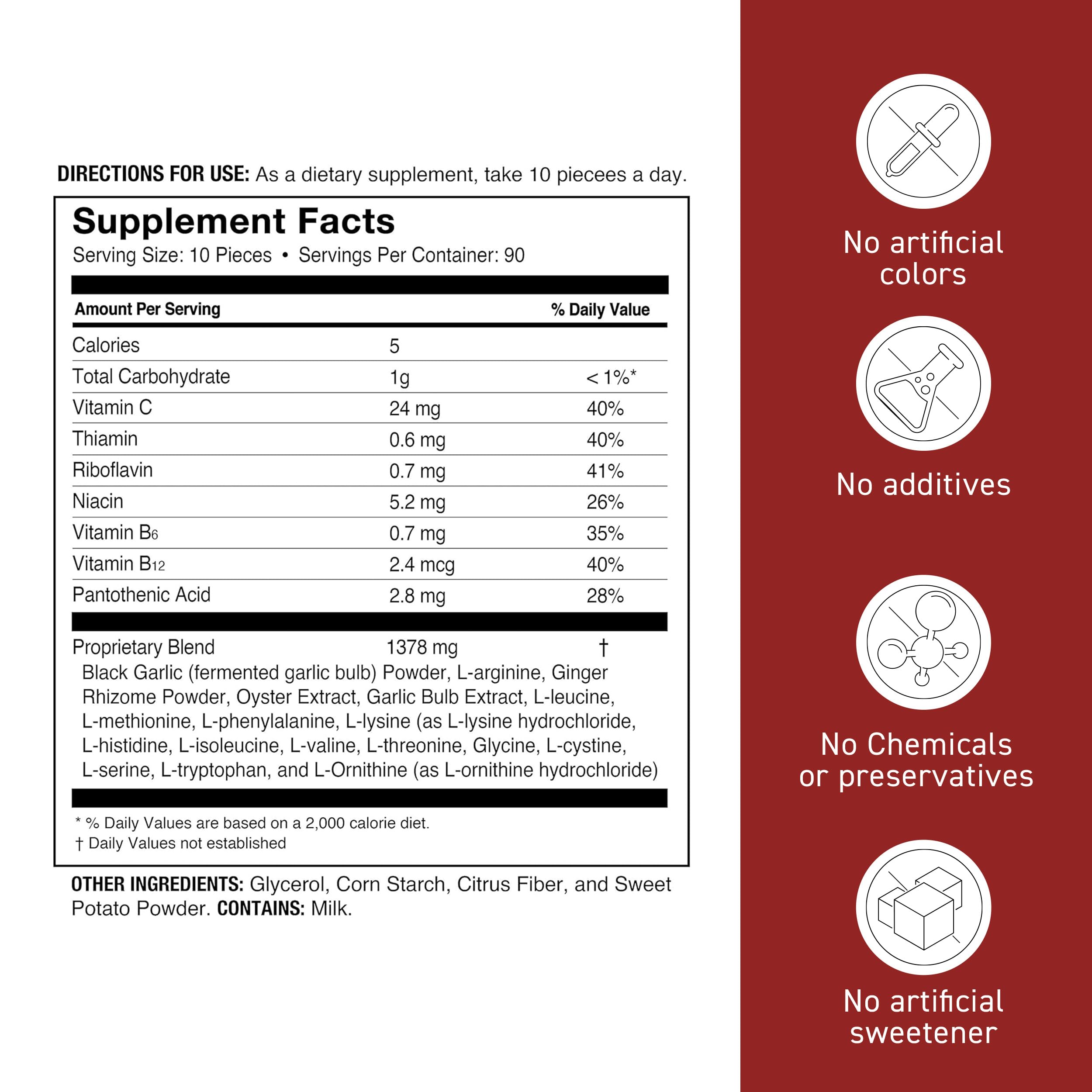 Oyster extract visual component present in Umeken Black Garlic EX blend