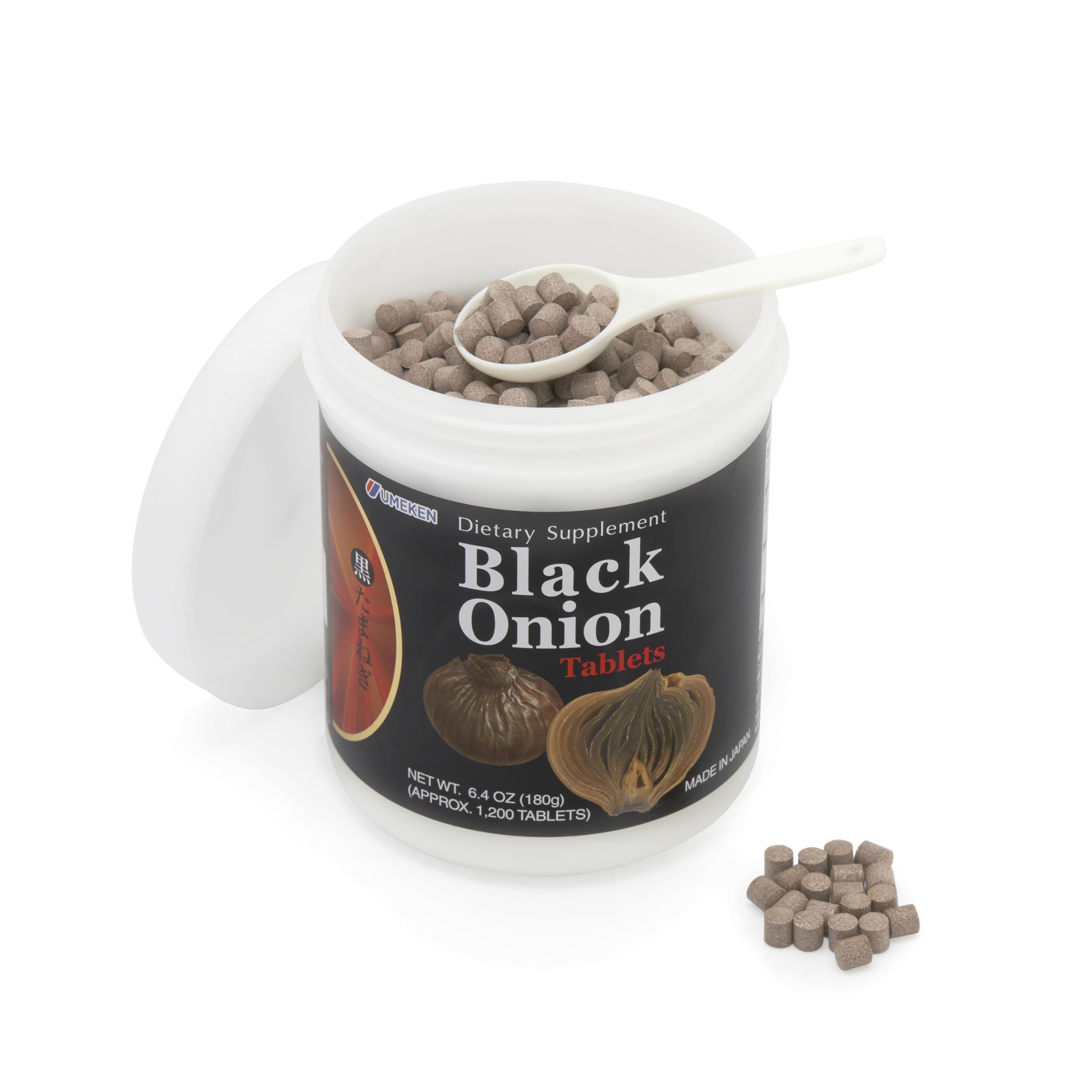 Umeken Black Onion tablets close-up for convenient daily dose and wellness