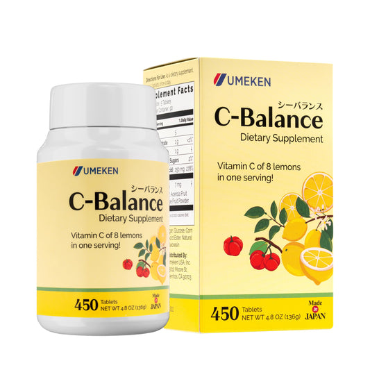 Umeken C-Balance chewables bottle front with citrus flavor for family immune support