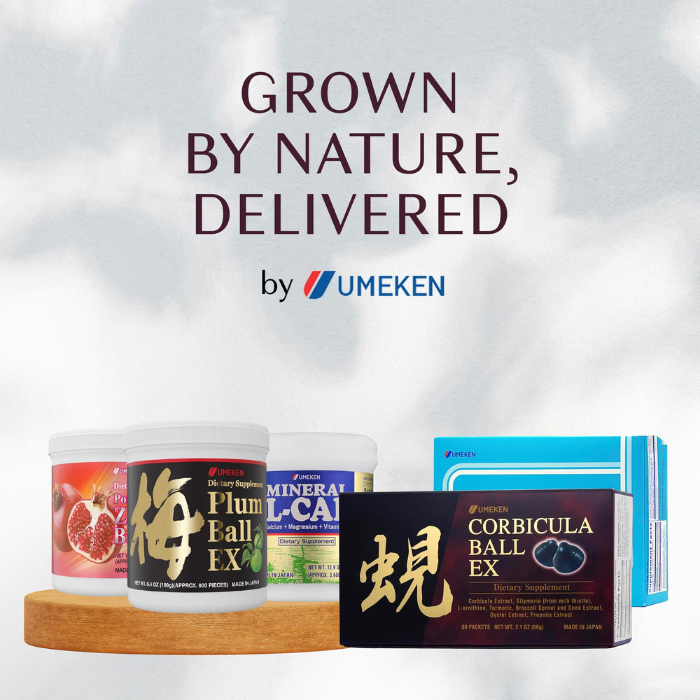 Umeken Corbicula Ball EX box and packets for easy daily dosing.