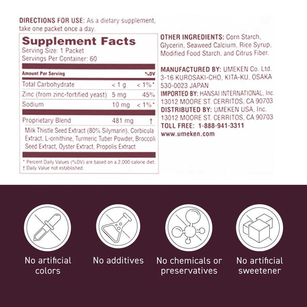 Umeken Corbicula Ball EX milk thistle note highlights herbal support