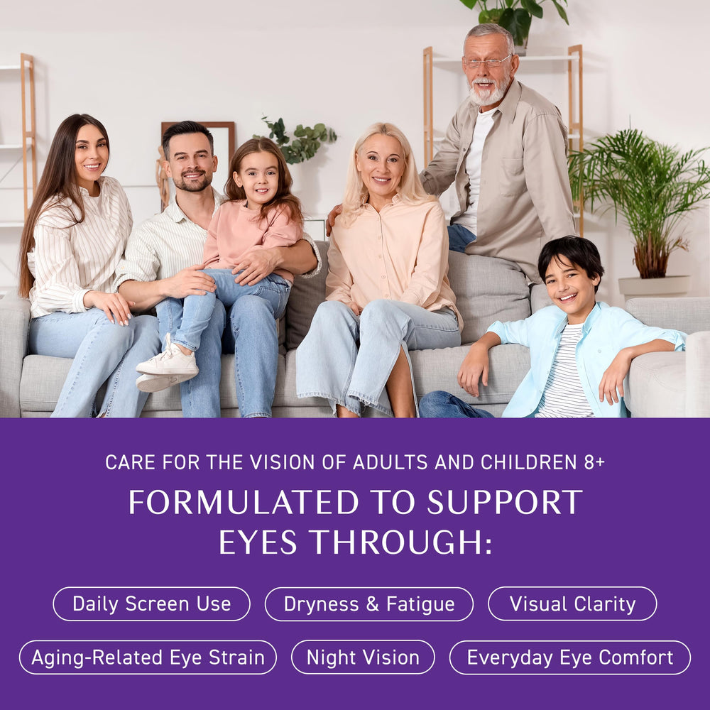 Umeken Eye Clear ingredients label highlights blueberry extract and lutein for eye nutrition.
