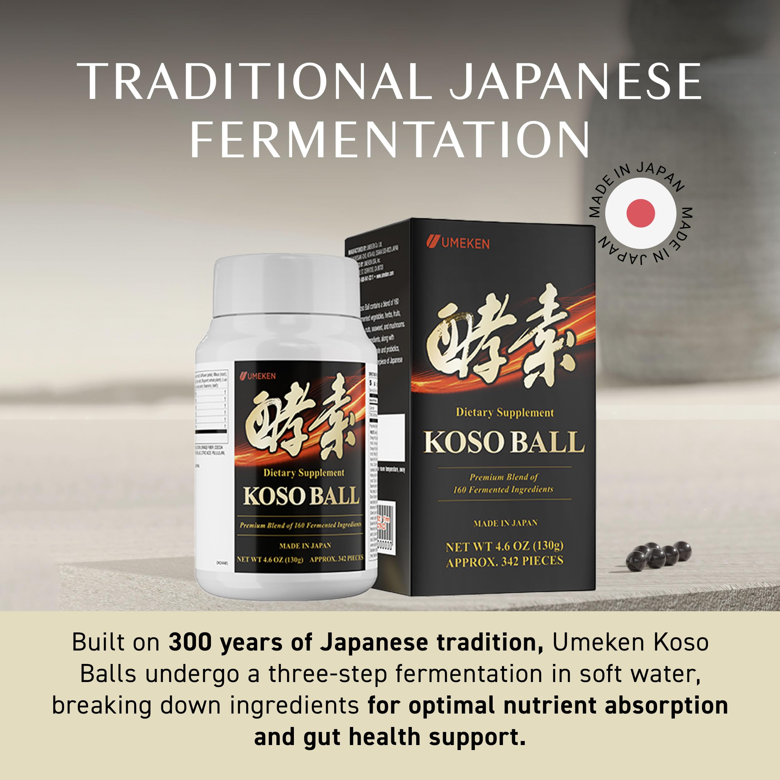 Traditional ceramic pot fermentation with infrared effects in Umeken Koso Ball
