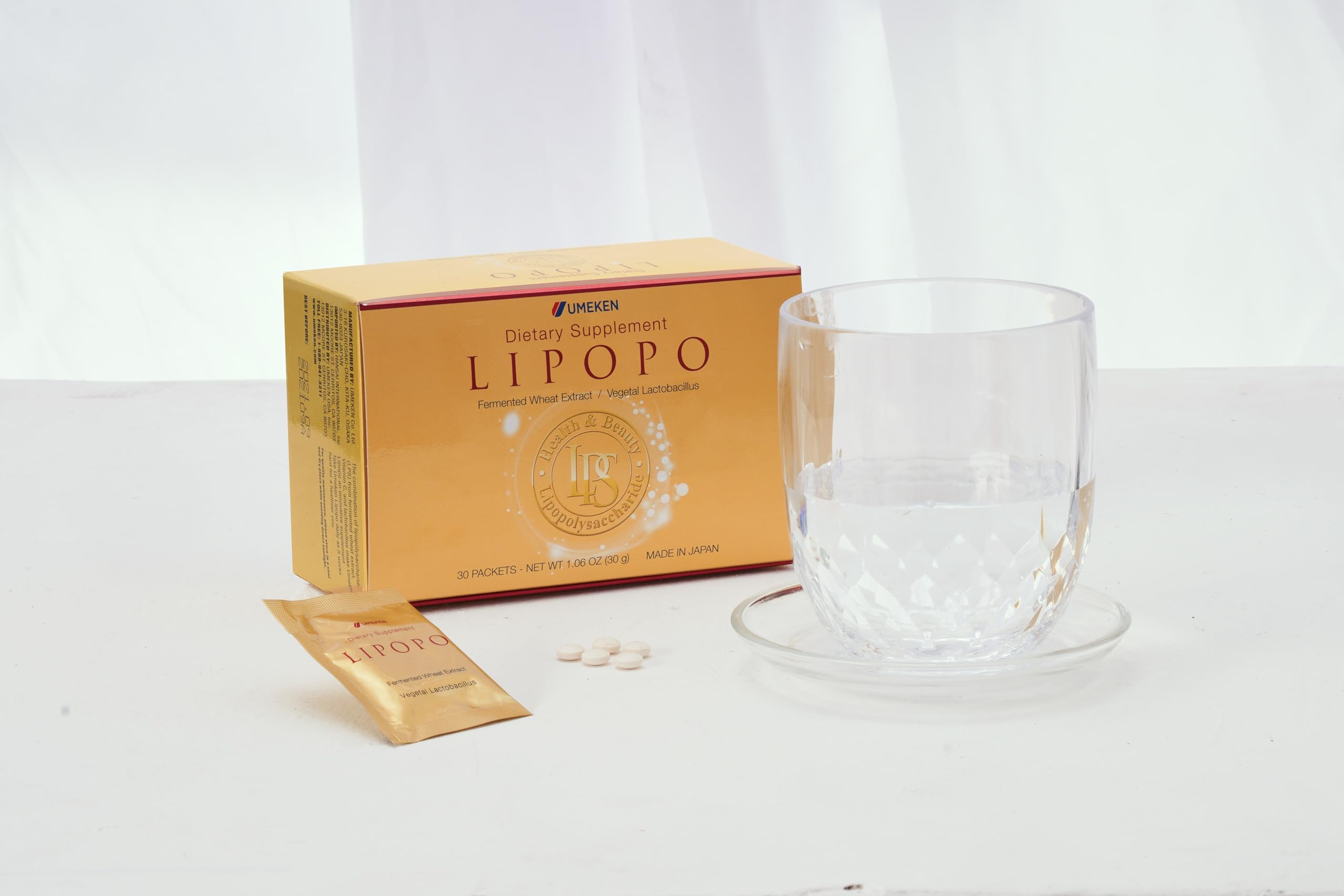 Umeken Lipopo box with 90 packets for a three-month supply.