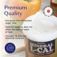 Umeken Mineral L-Cal Calcium D3 bottle beside a glass of water