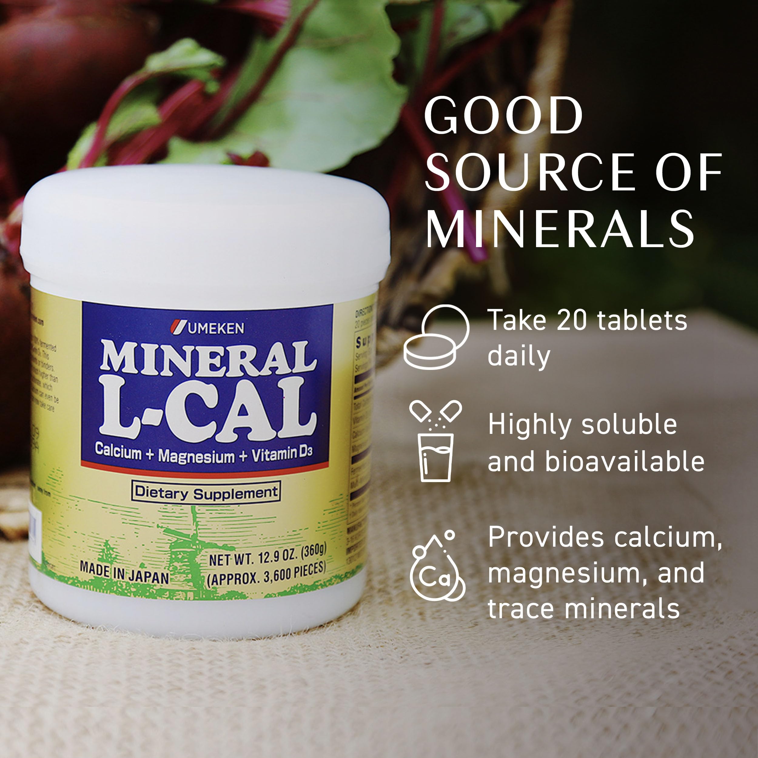 Umeken Mineral L-Cal D3 dissolving into hot tea for comfortable use