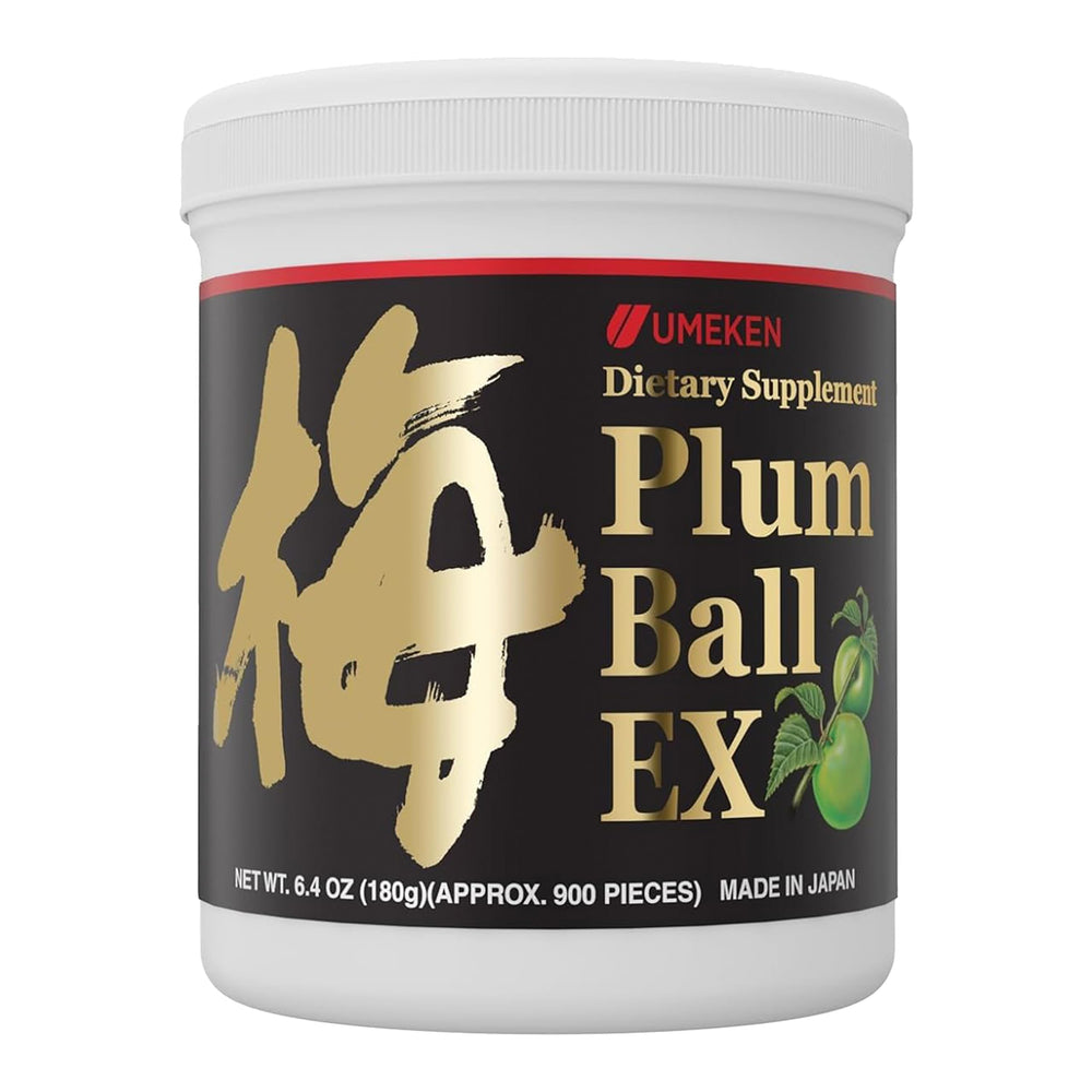 Umeken Plum Ball EX bottle label with serving directions.