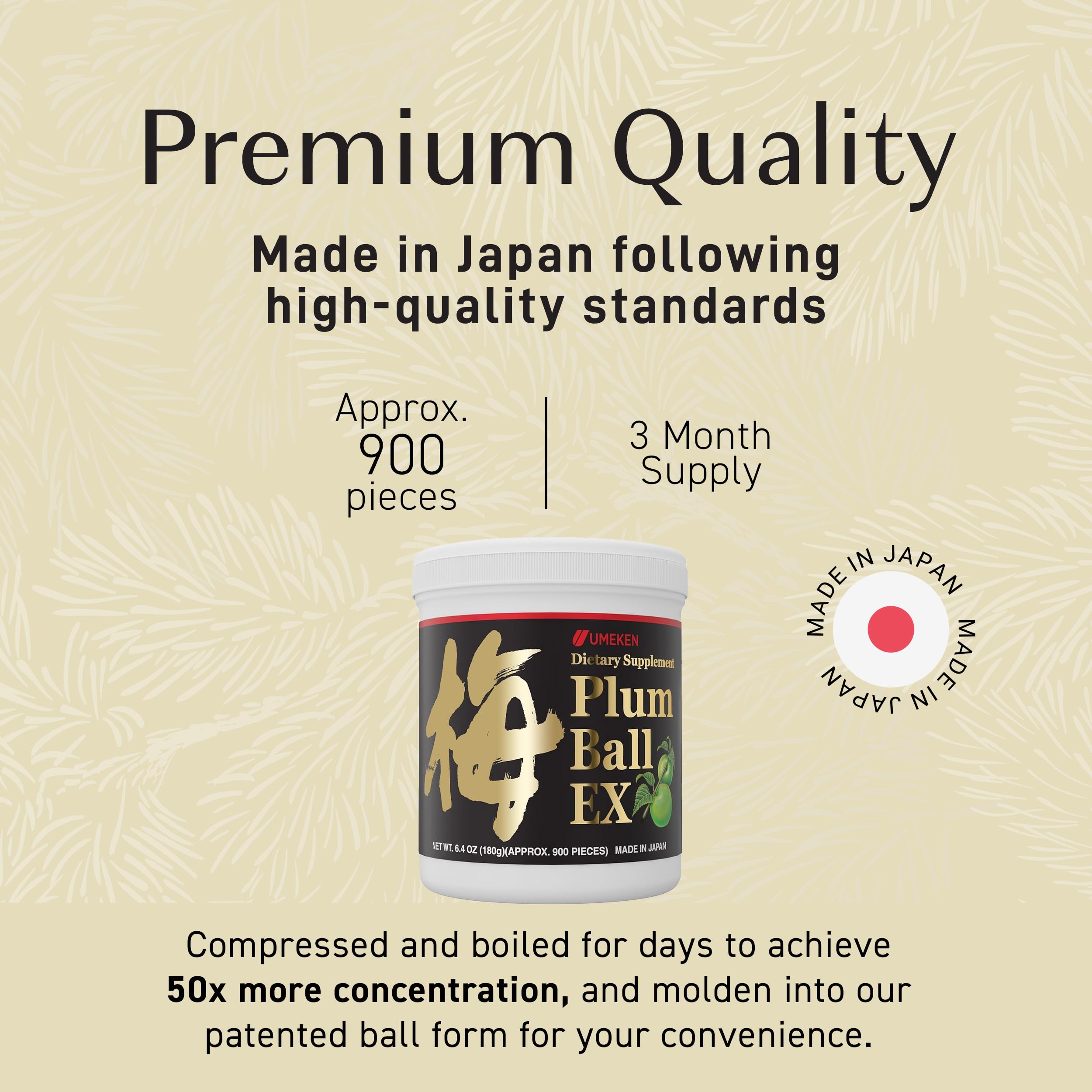 Graphic showing ingredients: plum extract and citric acid.