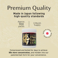 Graphic showing ingredients: plum extract and citric acid.