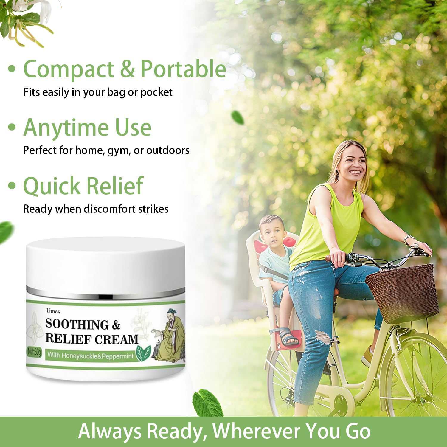 Umex Intensive Itch Relief Cream on bathroom shelf ready for daily use