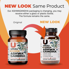 UMZU Ashwagandha daily routine setup with bottle and water.