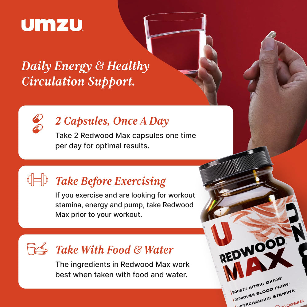 UMZU Redwood Max Tart Cherry and Resveratrol illustration for recovery