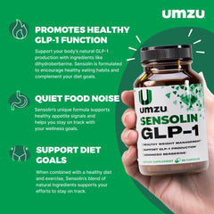 Close-up of UMZU Sensolin capsules ready for daily routine.