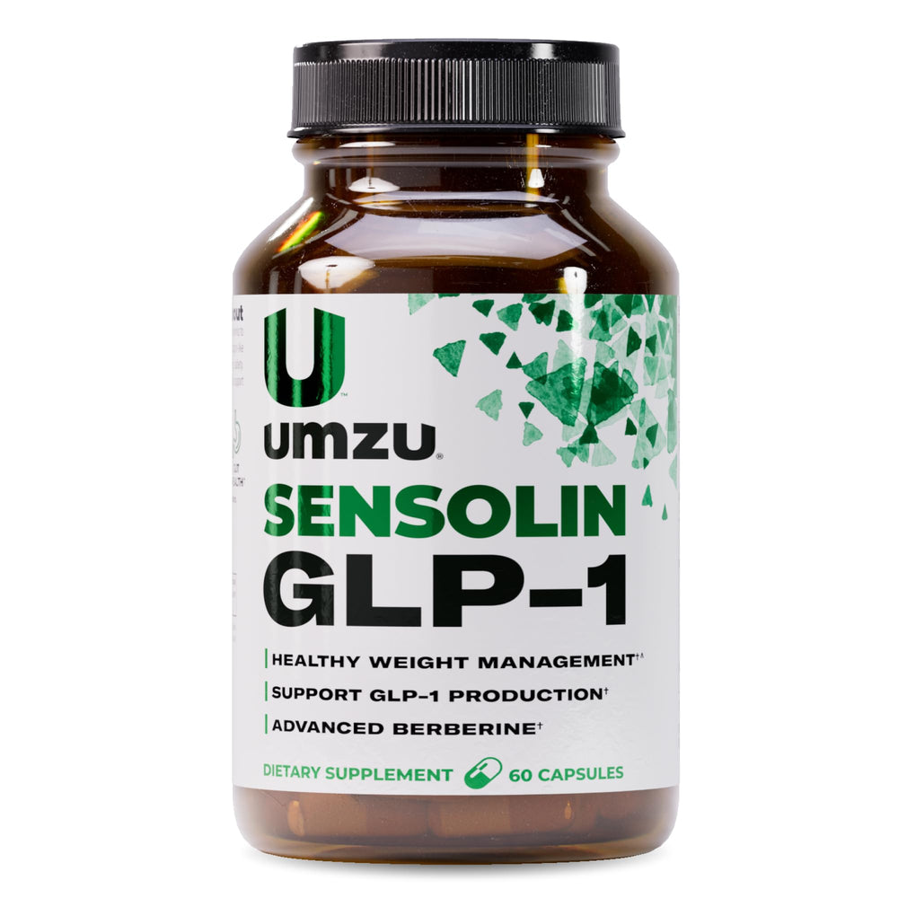 UMZU Sensolin bottle displays GLP-1 support for daily balance.